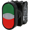 Bouton poussoir lumineux vert et rouge IMO Ø22mm, 1NO+1NC, LED 230V BI...