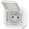 Prise de courant 16A 2P+T Legrand Plexo  blanche encastrée 069870L