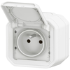 Prise de courant 16A 2P+T Legrand Plexo  blanche complète 069781L