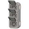 Prise de courant triple vertical 16A 2P+T Legrand Plexo  grise complèt...