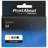 PrintAbout Cartouche compatible Epson 34 (C13T34664010) - 4 couleurs - Multipack
