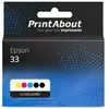 PrintAbout Cartouche compatible Epson 33 (C13T33374012) - 5 couleurs - Multipack