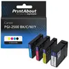PrintAbout Cartouche compatible Canon PGI-2500 BK/C/M/Y - 4 couleurs - Multipack