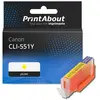 PrintAbout huismerk Inktcartridge CLI-551Y Geel Geschikt voor Canon