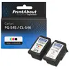 PrintAbout huismerk Inktcartridge PG-545 / CL-546 Zwart + 3 kleuren Mu...
