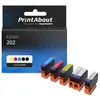 PrintAbout Cartouche compatible Epson 202 (C13T02E74010) - 5 couleurs - Multipack