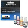 PrintAbout Cartouche compatible Canon GI-51PGBK/C/M/Y - 4 couleurs - Multipack