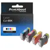PrintAbout Cartouche compatible Canon CLI-8BK - 4 couleurs - Multipack