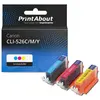 PrintAbout Cartouche compatible Canon CLI-526C/M/Y - 3-couleurs - Multipack