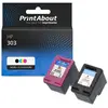 PrintAbout Cartouche compatible HP 303 (3YM92AE) Noir d + 3 couleurs - Multipack