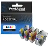 PrintAbout Cartouche compatible Brother LC-3217VAL - 4 couleurs - Multipack