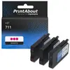 PrintAbout Cartouche compatible HP 711 (CZ135A) - 3x Magenta - Multipack