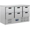 Polar Table Réfrigérée Positive Profondeur 700 6 Tiroirs GN 1/1