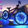 KATOOM Lot de 2 Éclairage de pneus Roue de vélo, Lampe à LED Étanche à néon à pneus avec 2 Modes Clignotants, Lumière Bleu Rayons de Roue