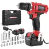 Perceuse visseuse sans fil TEENO - 21V - 2 batteries Lithium + 41 acce...