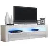 Dusine Meuble TV Savelli LED Blanc MAT et portes Blanc laqué 157 cm