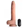 Big Shot Gode XL vibrant et poussant avec ventouse et boules - Beige