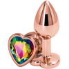 Ns Novelties Plug anal aluminium coeur Rose Gold S - Rear Assets