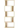 Bibliotheque Etageres Bois Beige Design Moderne 172,5x60x24