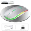 Souris 1600DPI Bluetooth Sans fil Mode double Rechargeable Muet-argent