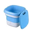 Machine à laver Mini Pliable Type de canon Portable pour les voyages / dortoirs-Bleu