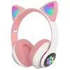Ecouteur Forme d'oreille de chat Lumières LED Pliable Universel-Rose