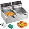 Friteuse électrique 12L - VEVOR - Acier Inox - Double cuves amovible -...