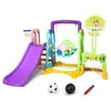 COSTWAY Ensemble Toboggan Balançoire 6 en 1: Basket-ball, Football, Es...