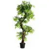 GOPLUS Plante Artificielle en Pot Hauteur 160CM, Art Floral Faux Bonsaï Décoration en Plastique, Décorations Intérieur Extérieur
