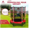 Costway - Trampoline de Jardin Enfant 140cm de Diamètre avec Filet de Sécurité Rouge Trampoline Juvénile Charge Max. 50KG pour 3-6Ans