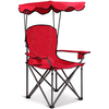 COSTWAY Chaise de Camping Pliante avec Accoudoirs, Pare-soleil, Porte-...