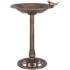 GOPLUS Mangeoire a Oiseaux sur Pied pour Attire Plus d'oiseaux Bain d'oiseaux avec Une Plateau de Diametre 50cm, Hauteur 76CM, Design Antique (Bronze)