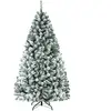 COSTWAY Arbre de Noël Artificiel à Flocons de Neige 180CM avec Charniè...