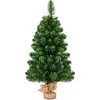 Giantex COSTWAY Sapin de Noël de Table Artificiel 90CM en PVC,96 Branc...