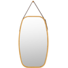 COSTWAY Miroir Mural Suspendu Décoration - Cadre en Bambou - Sangle en...