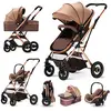 Poussette 3 en 1 Bébé Combinée KITYTETY - Avec nacelle/siège auto 0+/p...