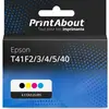 PrintAbout Cartouche compatible Epson T41F2/3/4/5/40 - 4 couleurs - Gr...