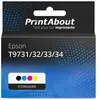 PrintAbout Cartouche compatible Epson T9731/32/33/34 - 4 couleurs - Gr...