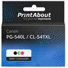 PrintAbout huismerk Inktcartridge PG-540L / CL-541XL Zwart + 3 kleuren...