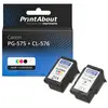 PrintAbout huismerk Inktcartridge PG-575 + CL-576 Zwart + 3 kleuren Mu...