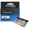 PrintAbout Cartouche compatible Epson C529R/C579R  (C13T40D14/24/34/440) - 4 couleurs - Très grande capacité - Multipack