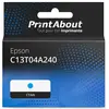 PrintAbout Cartouche compatible Epson C13T04A240 - Cyan - Très grande capacité