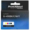 PrintAbout Cartouche compatible Canon GI-490BK/C/M/Y - 4 couleurs - Multipack
