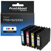 PrintAbout Cartouche compatible Epson T7551/52/53/54 - 4 couleurs - Multipack