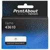PrintAbout Ruban compatible Dymo 43610 (S0720770) - (6 mm) - Noir sur transparent