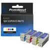 PrintAbout Cartouche compatible Epson SJIC22P(K/C/M/Y) - 4 couleurs - Multipack