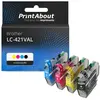 PrintAbout Cartouche compatible Brother LC-421VAL - 4 couleurs - Multipack