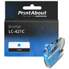 PrintAbout Cartouche compatible Brother LC-421C - Cyan