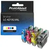 PrintAbout huismerk Inktcartridge LC-421XLVAL 4-kleuren Multipack Hoge...