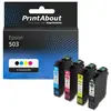 PrintAbout Cartouche compatible Epson 503 (C13T09Q64010) - 4 couleurs - Multipack